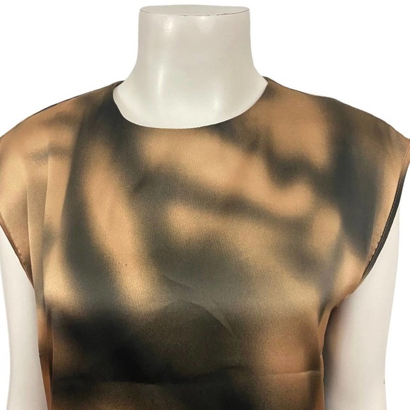 1990s Gothic Metallic Iridescent Sleeveless Oversized Top  / Women's Medium * - Picture 2 of 4